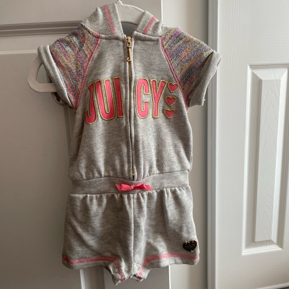 Juicy Couture Gray Hooded Romper
